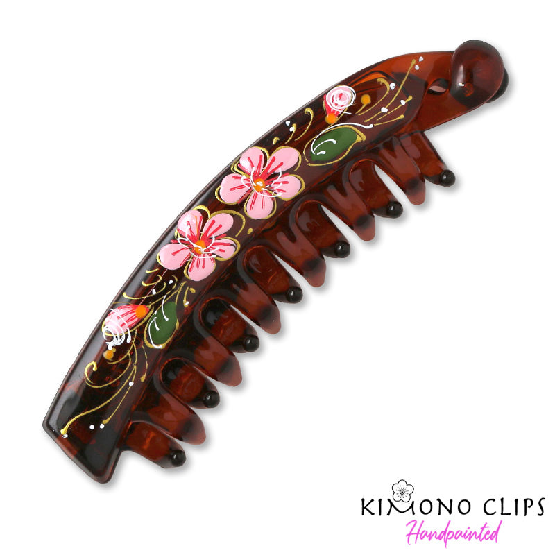 Handpainted Hair Clip - banana - medium