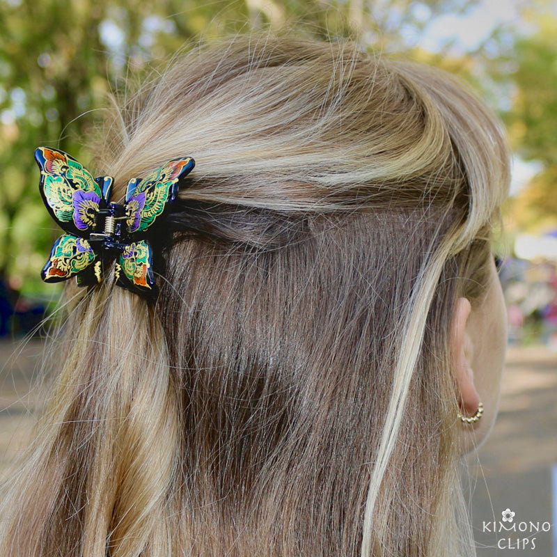 Handpainted Hair Clip - butterflywings