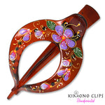 Handpainted Hait Clips - harp