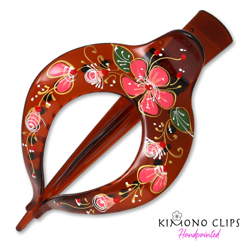 Handpainted Hait Clips - harp