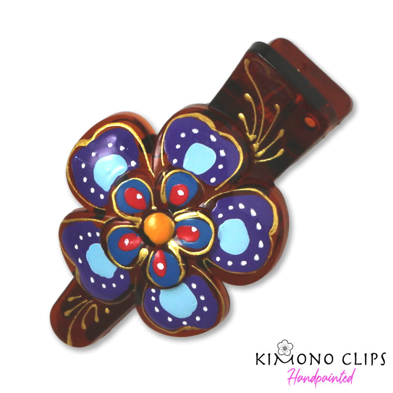 Handpainted Hair Clip - blossom