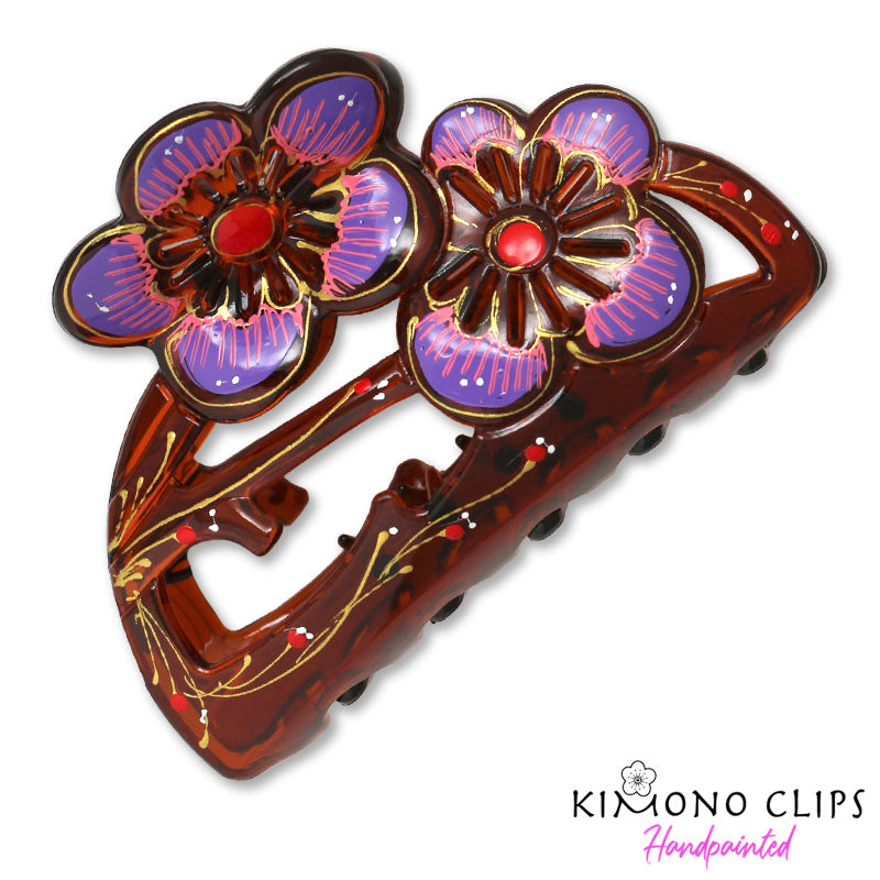 Handpainted Hair Clip - posy