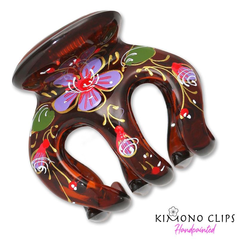 Painted Clips Handpainted Hair Clip - daphne – Kimono Clips