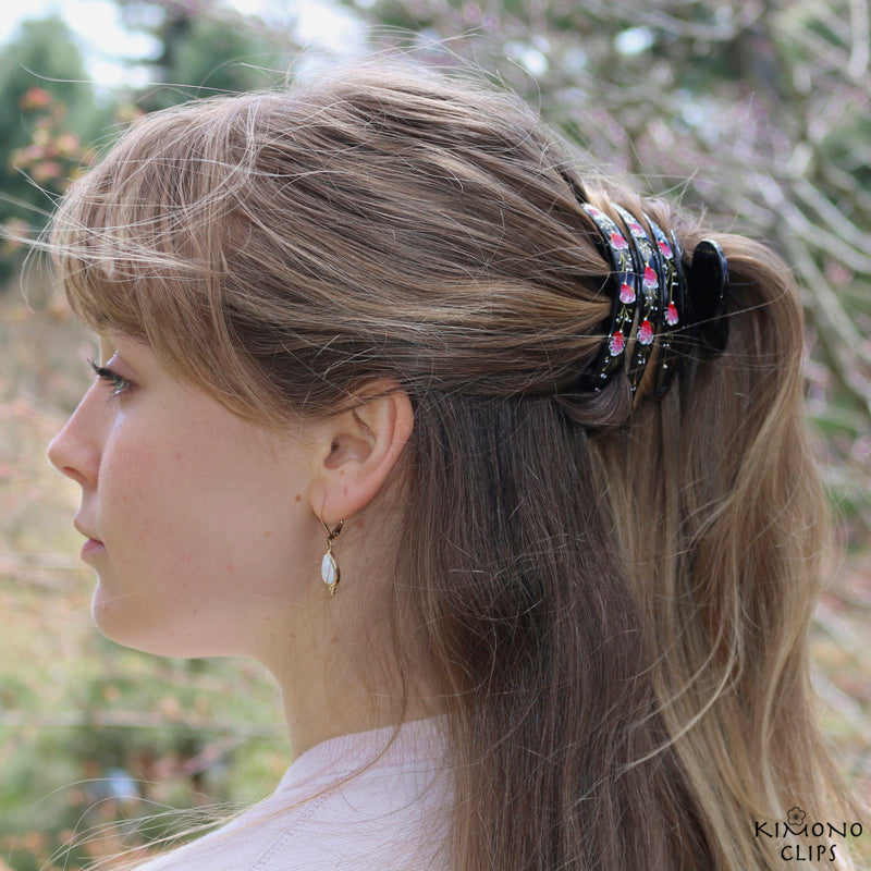 Handpainted Hair Clip - athena