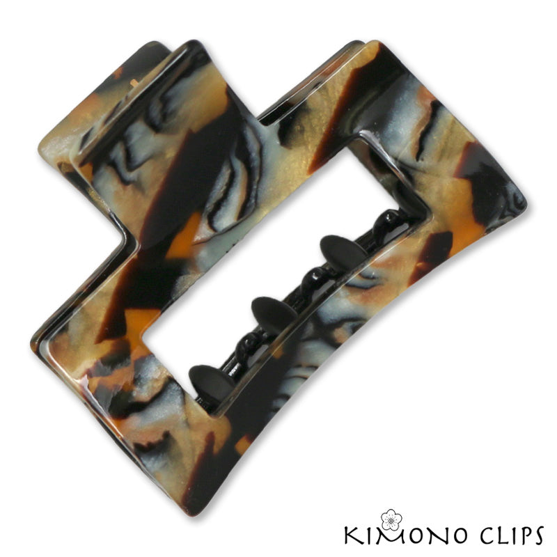 Rectangular Clip French Handmade Rectangle Cutout Clip - medium – Kimono Clips