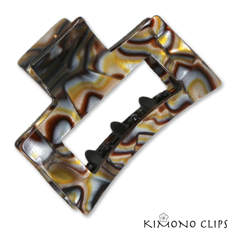 French Handmade Rectangle Cutout Clip - medium – Kimono Clips
