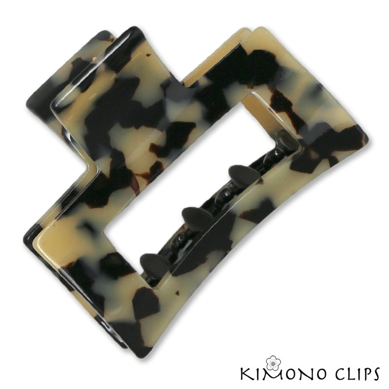 Rectangular Clip French Handmade Rectangle Cutout Clip - medium – Kimono Clips